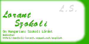lorant szokoli business card